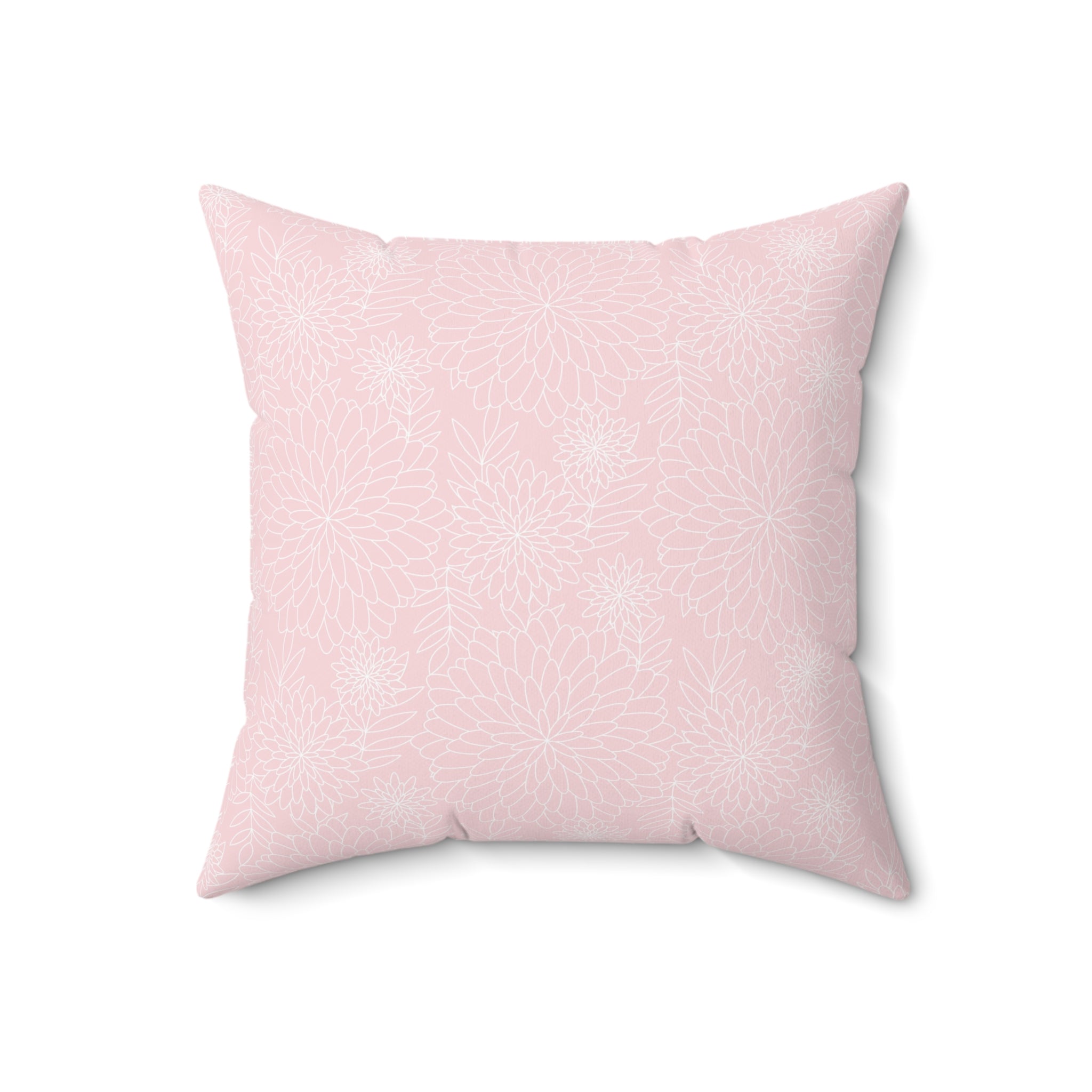 Valentine Pink Flower/Spun Polyester Square Pillow - Enet Images