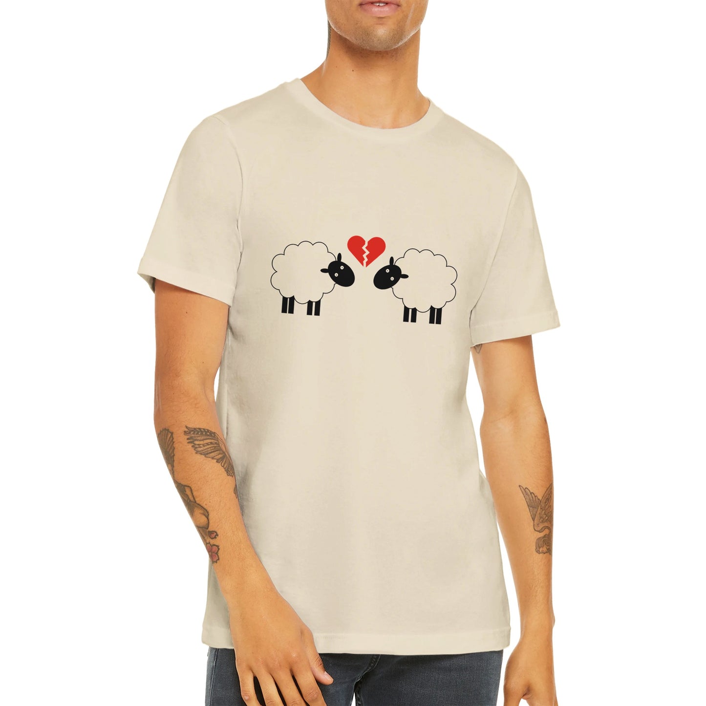 Budget Unisex Crewneck T-shirt/Sheep-Broken-Love