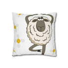 Yoga Sheep Decorative Pillowcase — Whimsical Farm Animal Throw Pillow Cover - Enet Images