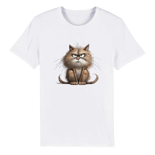 100% Organic Unisex T-shirt/Cat-Angry-Face
