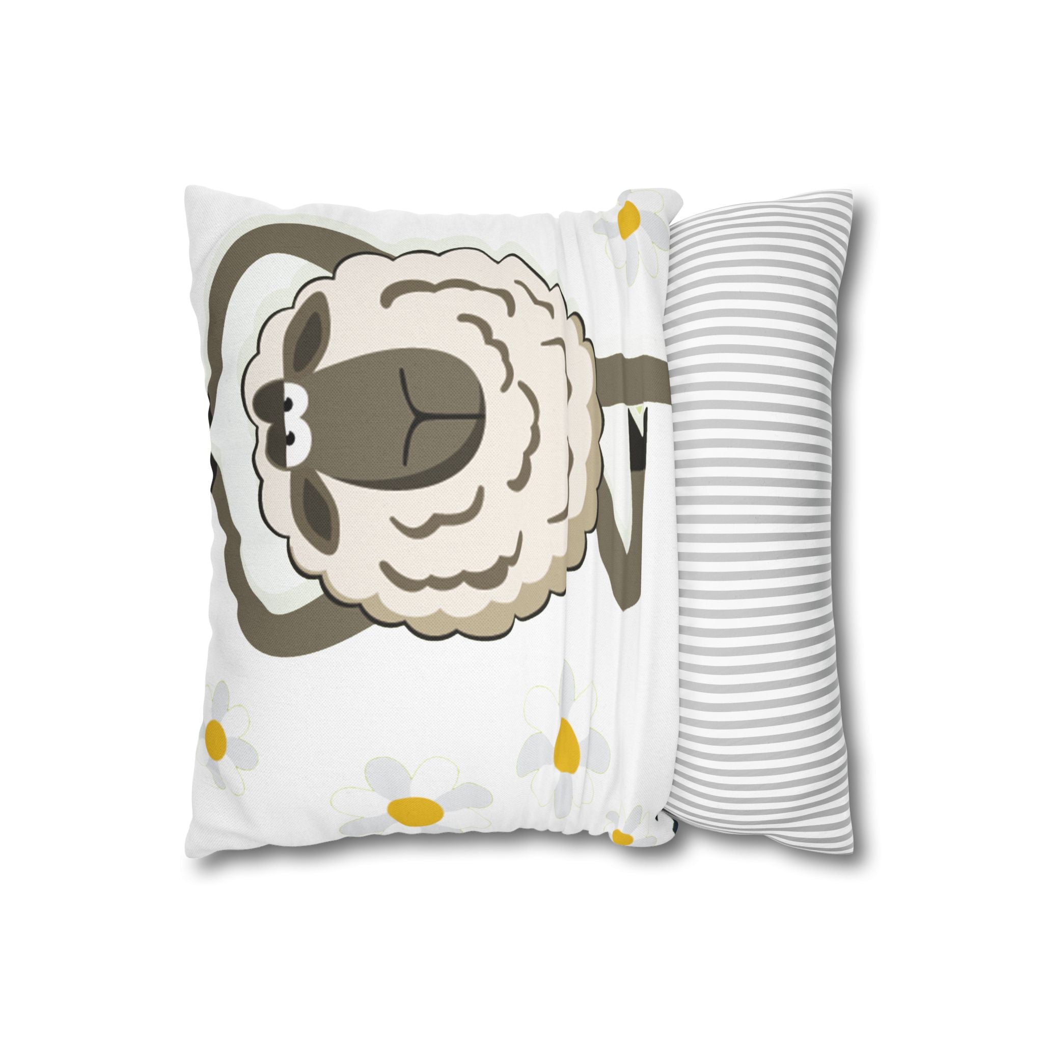 Yoga Sheep Decorative Pillowcase — Whimsical Farm Animal Throw Pillow Cover - Enet Images