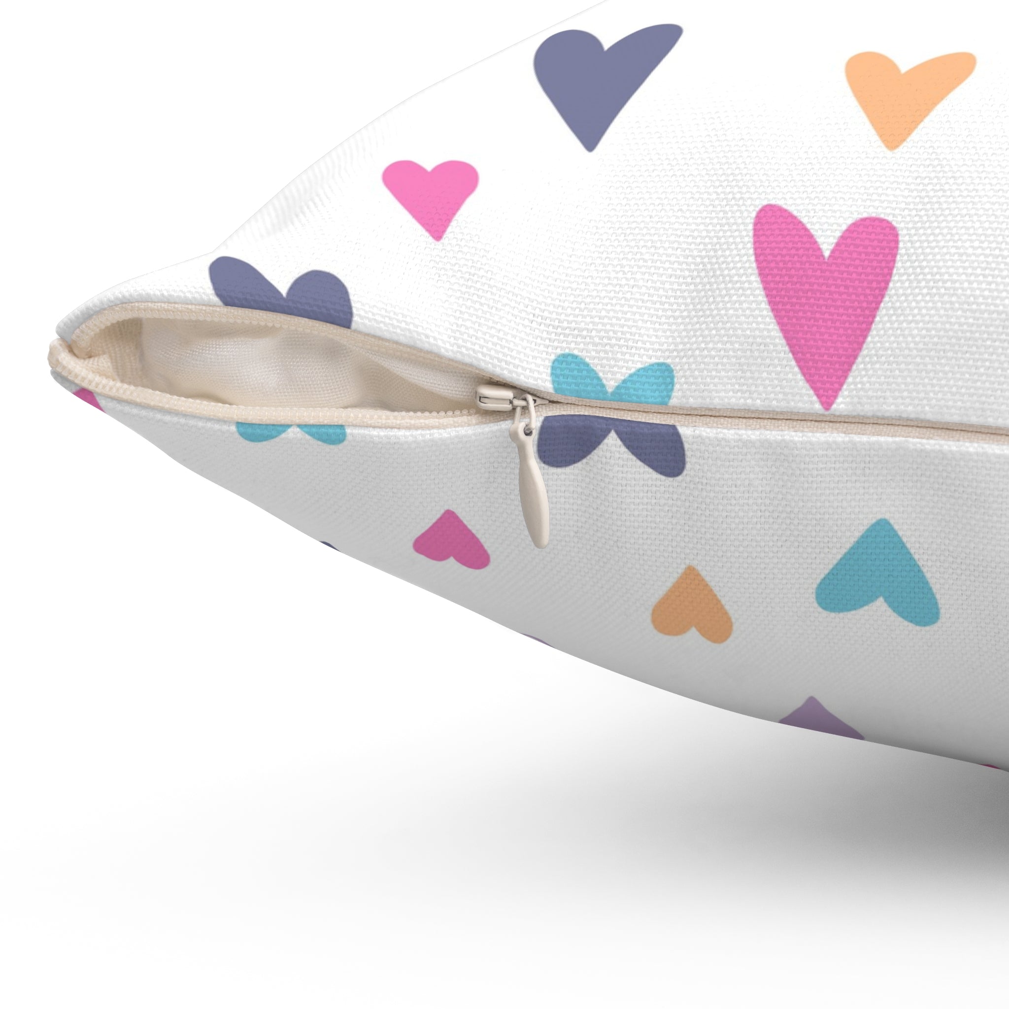 Valentine Colorful Hearts/Spun Polyester Square Pillow - Enet Images