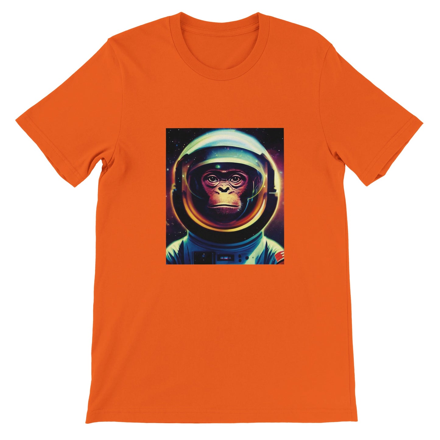 Budget Unisex Crewneck T-shirt/Monkey-Astronaut