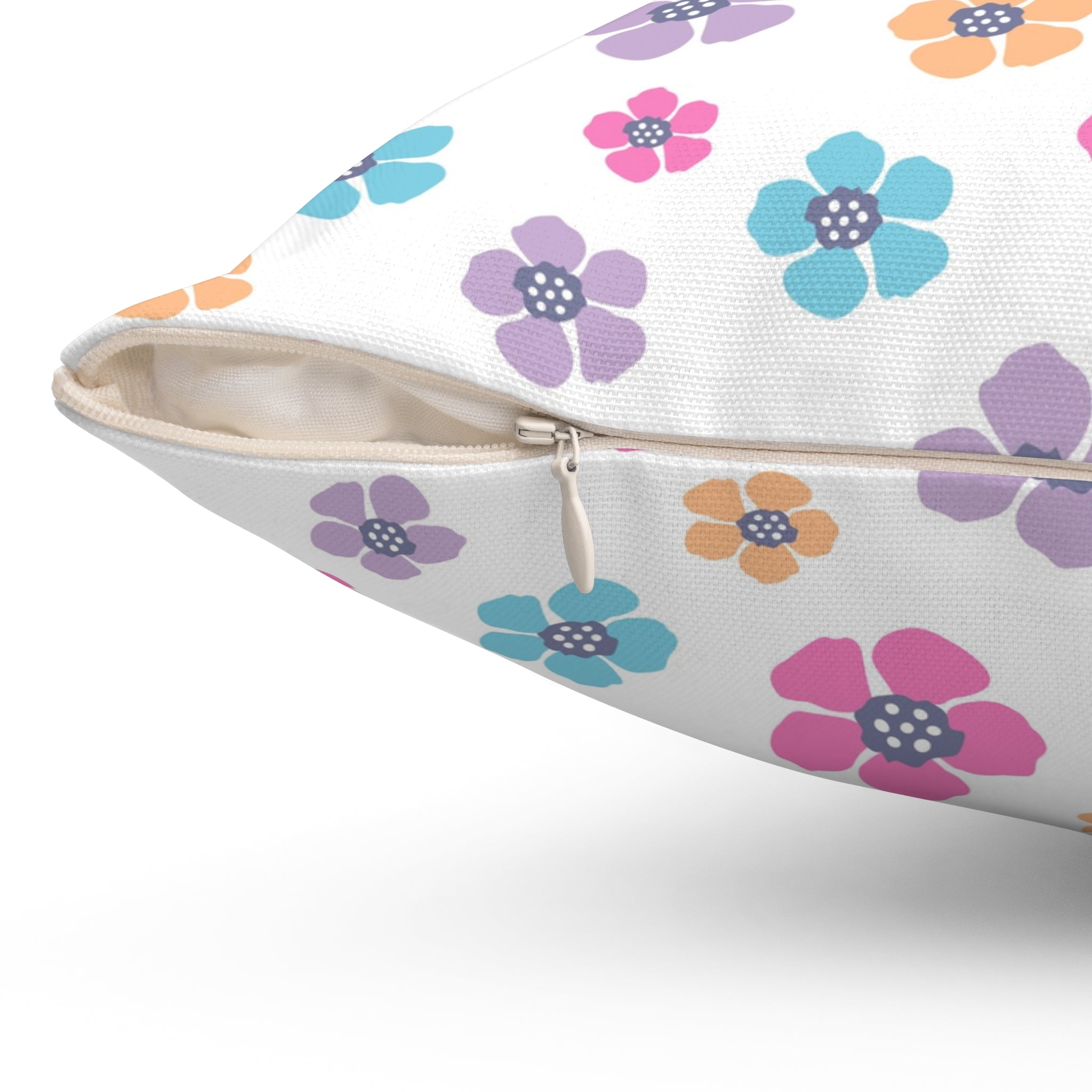 Valentine Colorful Flowers/Spun Polyester Square Pillow - Enet Images