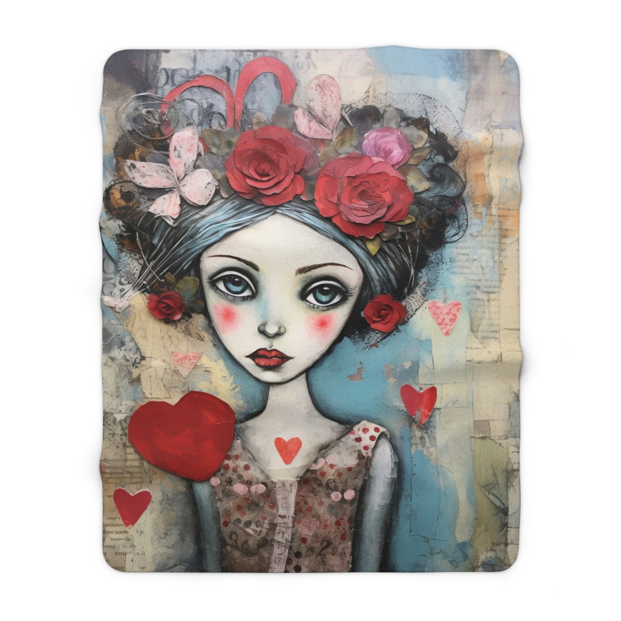 Valentine Romantic Art/Sherpa Fleece Blanket - Enet Images