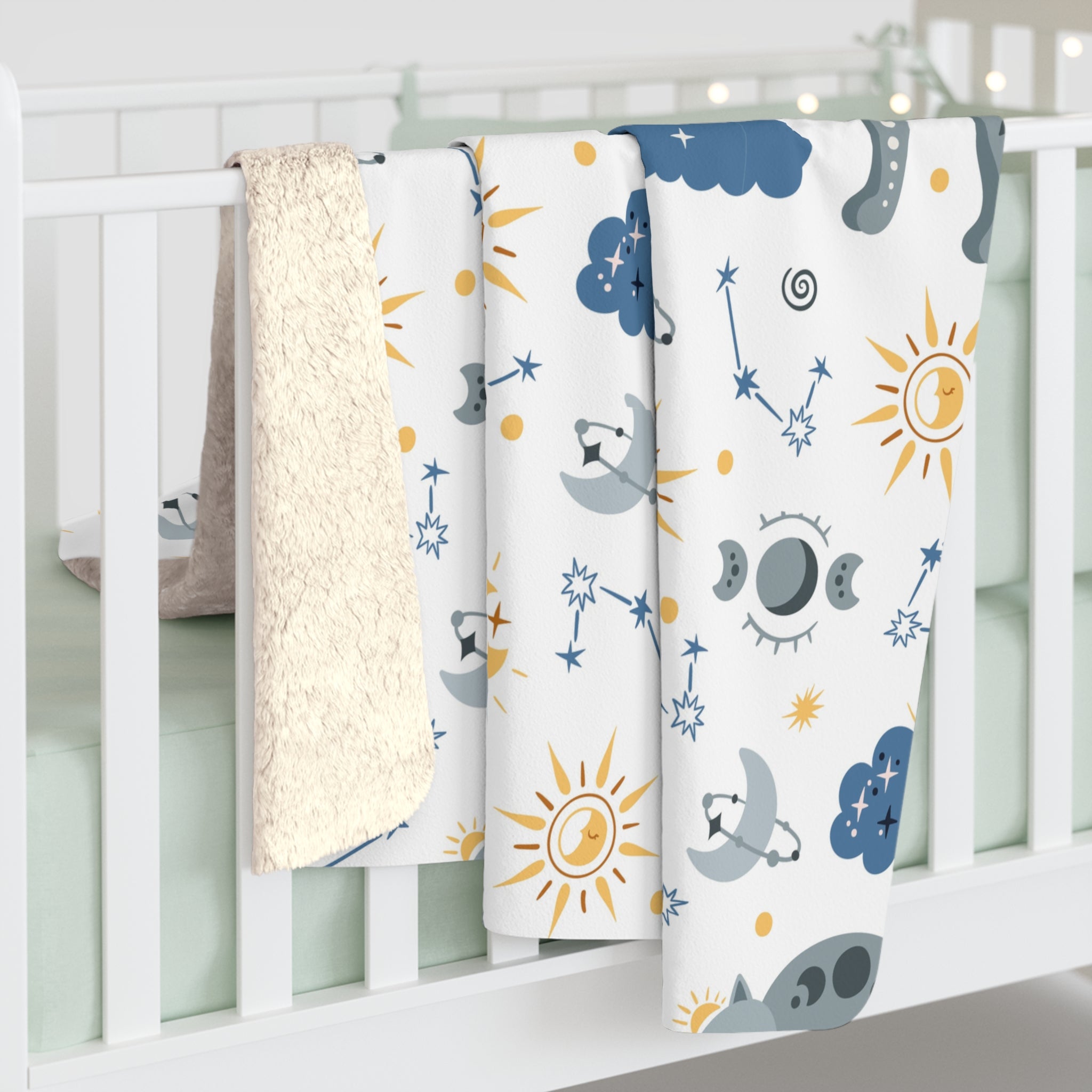 Boho Cat/Sherpa Fleece Blanket - Enet Images