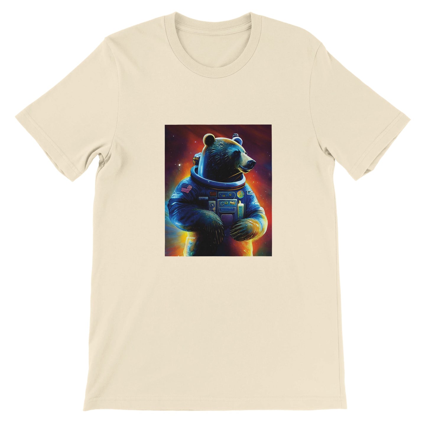 Budget Unisex Crewneck T-shirt/Bear-Astronaut