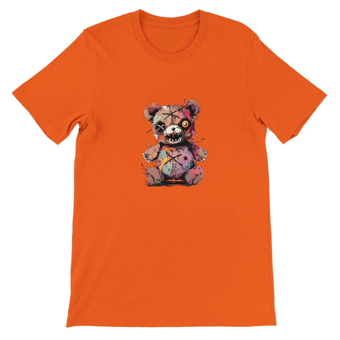 Budget Unisex Crewneck T-shirt/Creepy-Teddy-Bear-Halloween