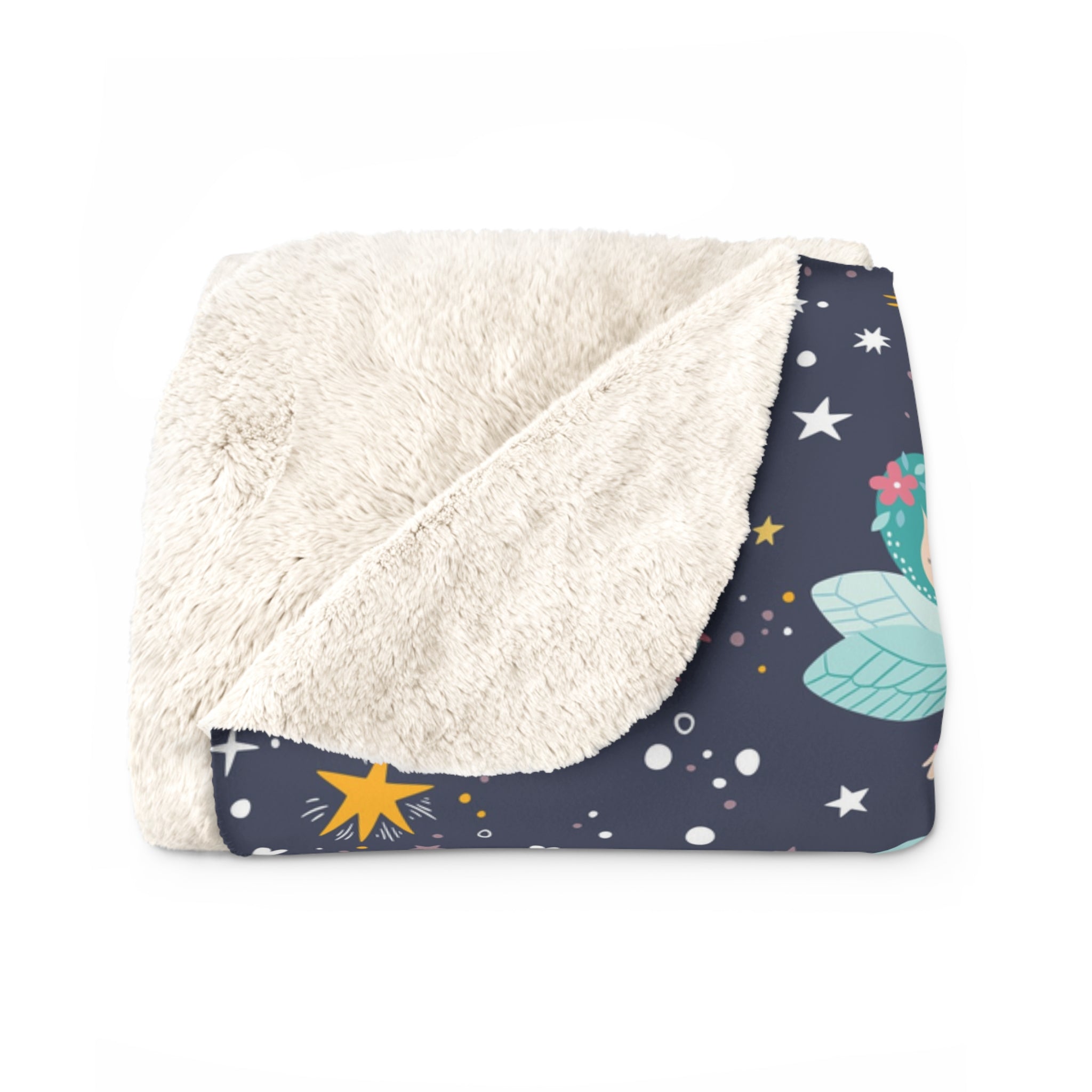 Fairy-Magic-Pattern/Sherpa Fleece Blanket - Enet Images