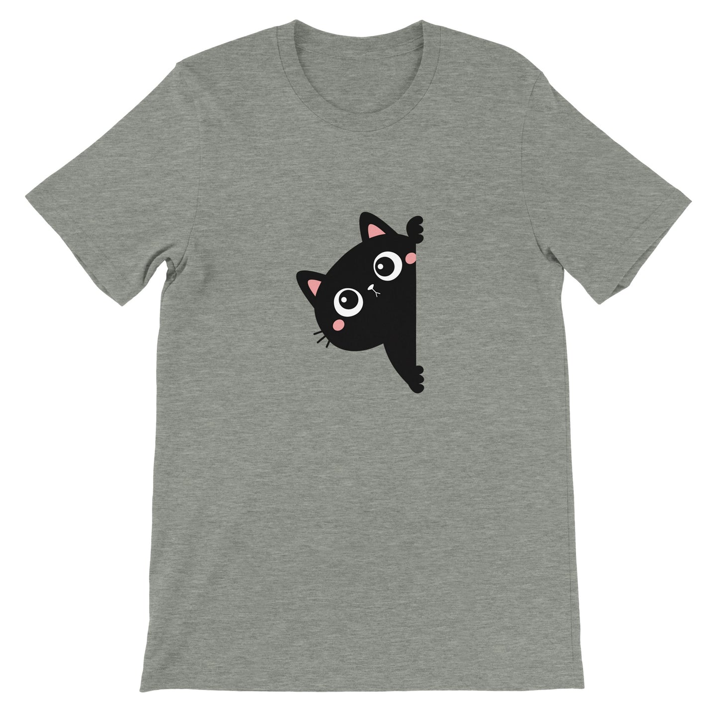 Budget Unisex Crewneck T-shirt/Black-Cat-Hiding