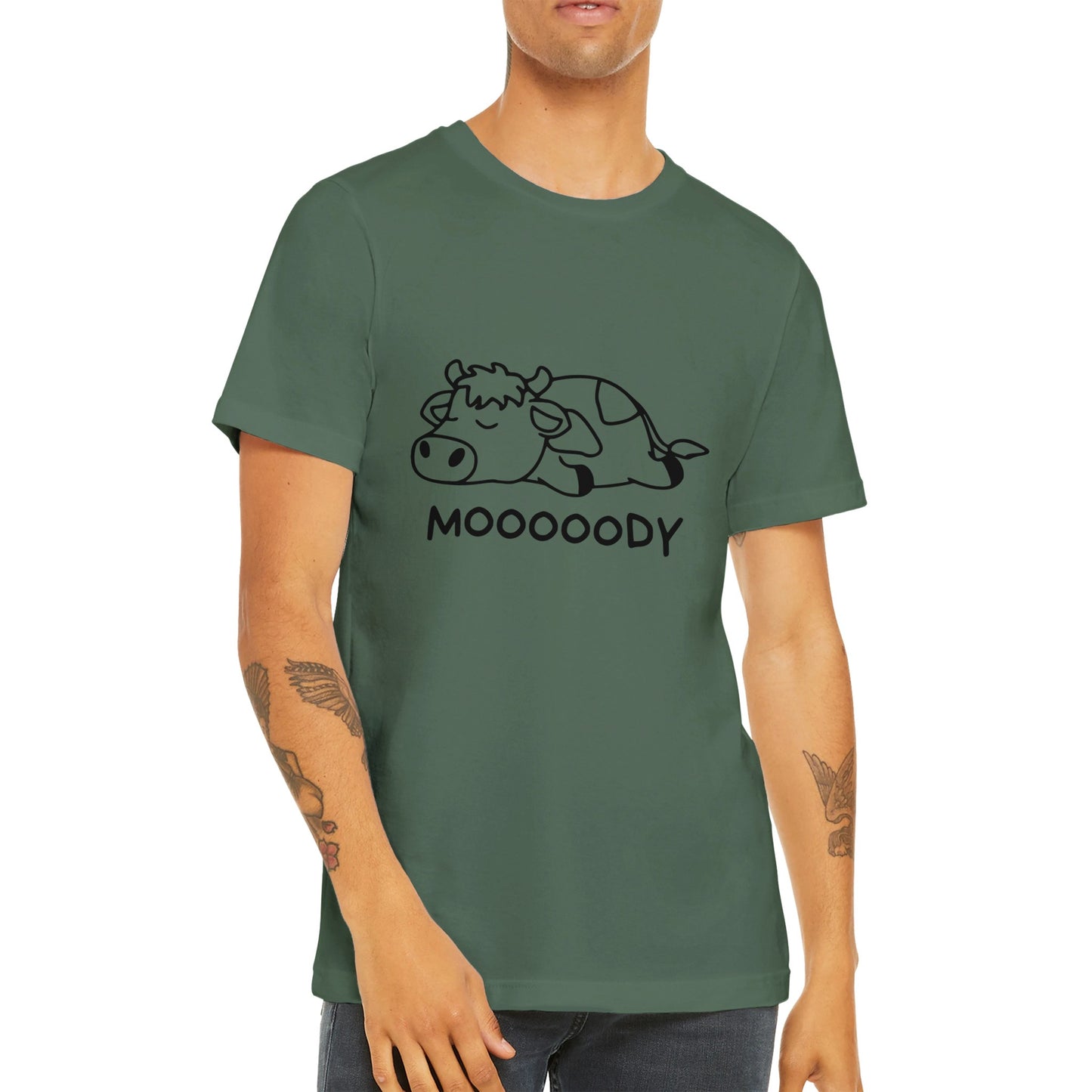 Budget Unisex Crewneck T-shirt/Moody-Cow