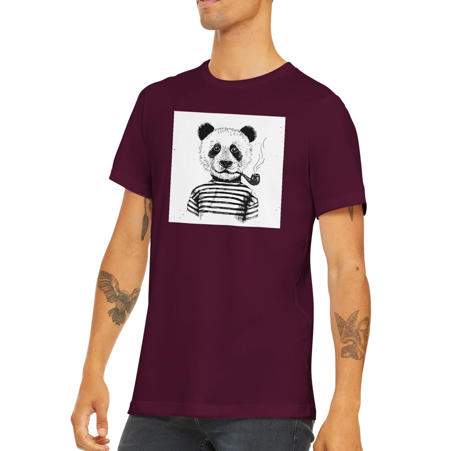 Budget Unisex Crewneck T-shirt/Panda-Pipe