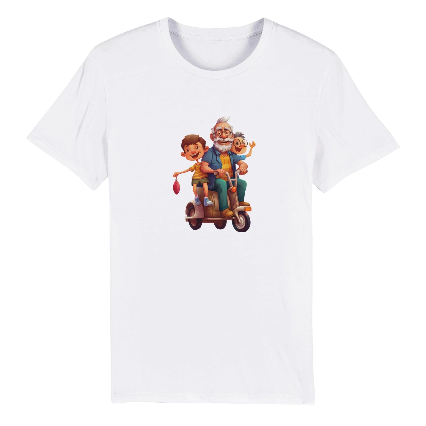 100% Organic Unisex T-shirt/Grandpa-Grand-Children-Vespa