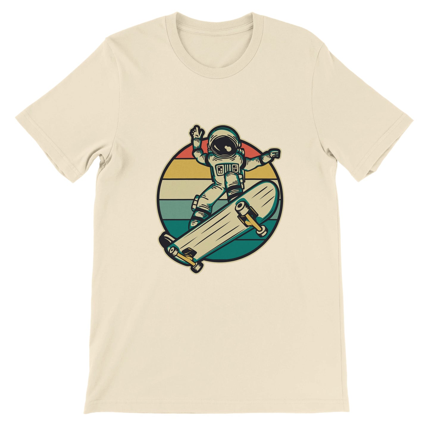 Budget Unisex Crewneck T-shirt/Astronaut-Skating-Retro