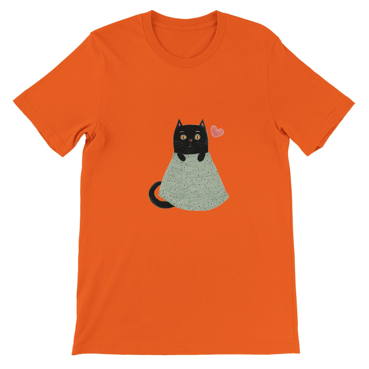 Budget Unisex Crewneck T-shirt/Cute-Black-Cat