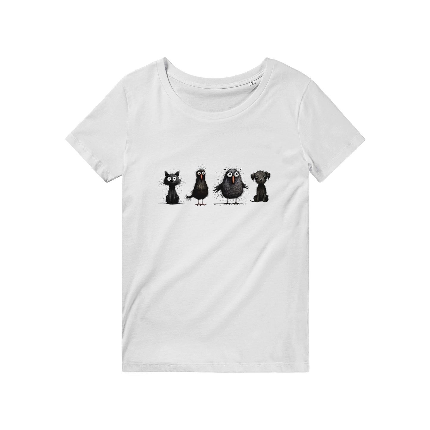 100% Organic Unisex T-shirt/Black-Funny-Animals