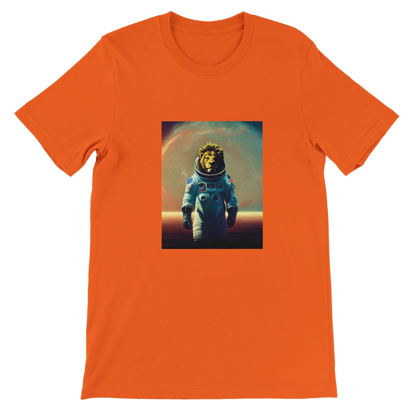 Budget Unisex Crewneck T-shirt/Lion-Astronaut