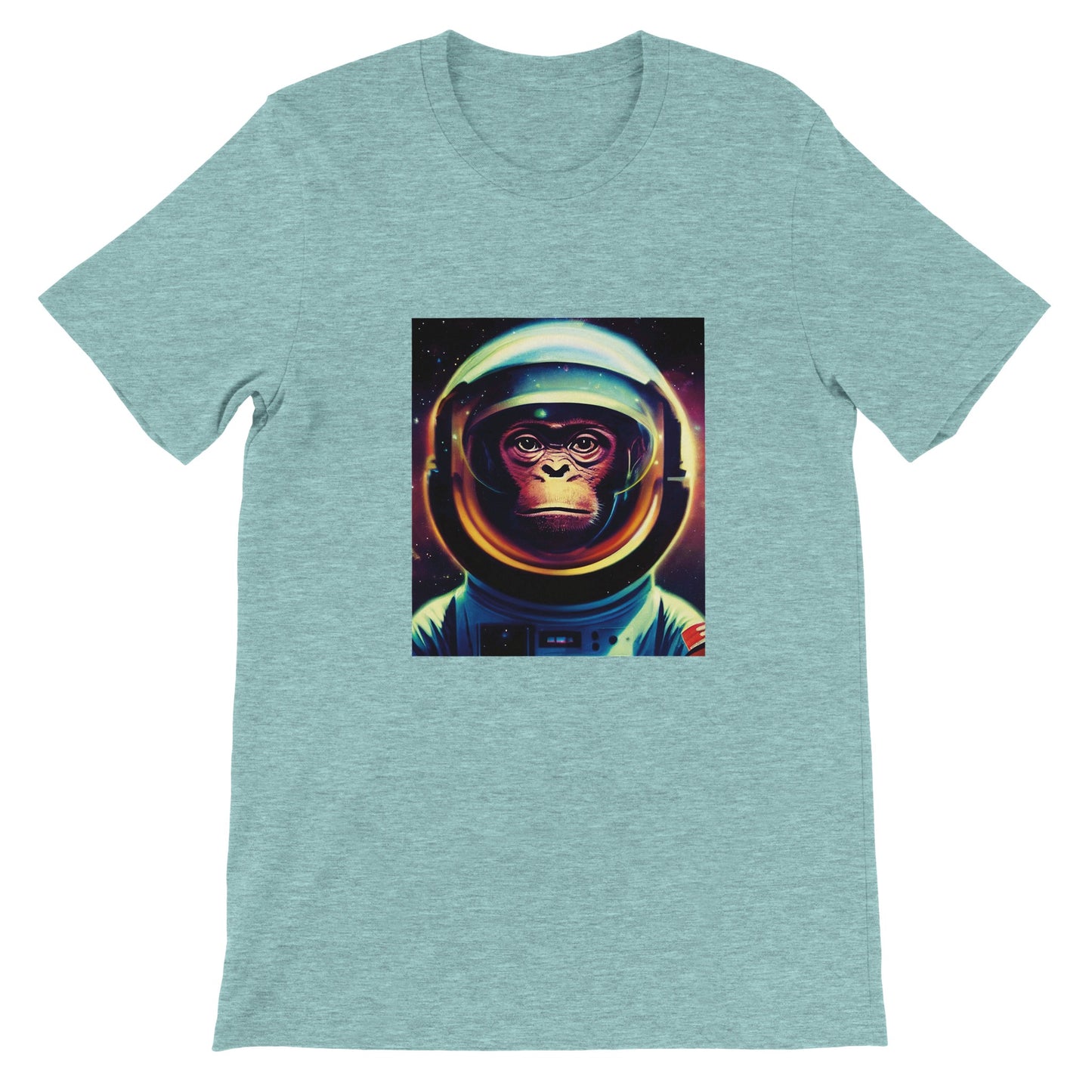 Budget Unisex Crewneck T-shirt/Monkey-Astronaut