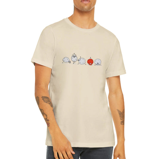 Budget Unisex Crewneck T-Shirt/Schaf-Yoga-Rot