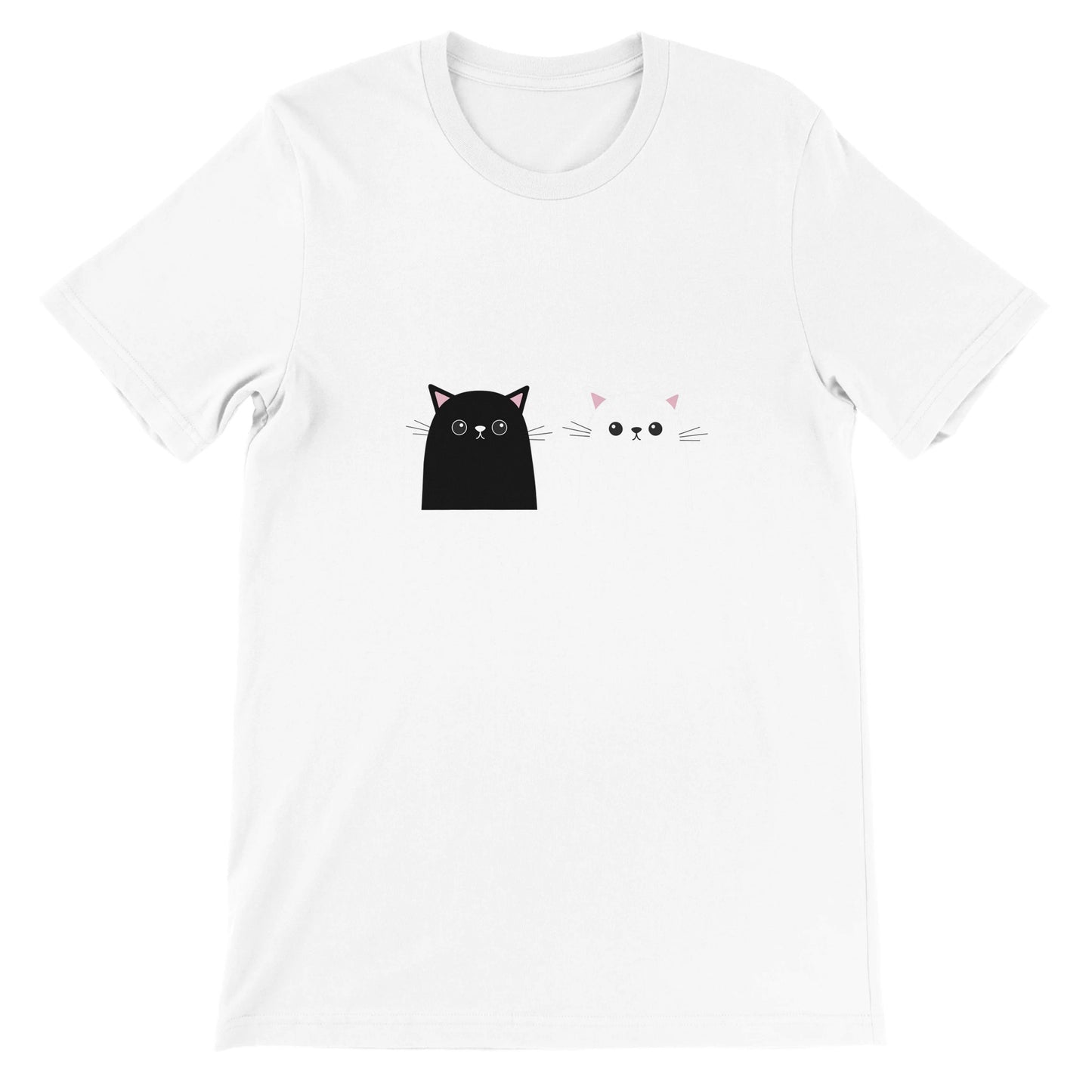 Budget Unisex Crewneck T-shirt/Black-&-White-Cat