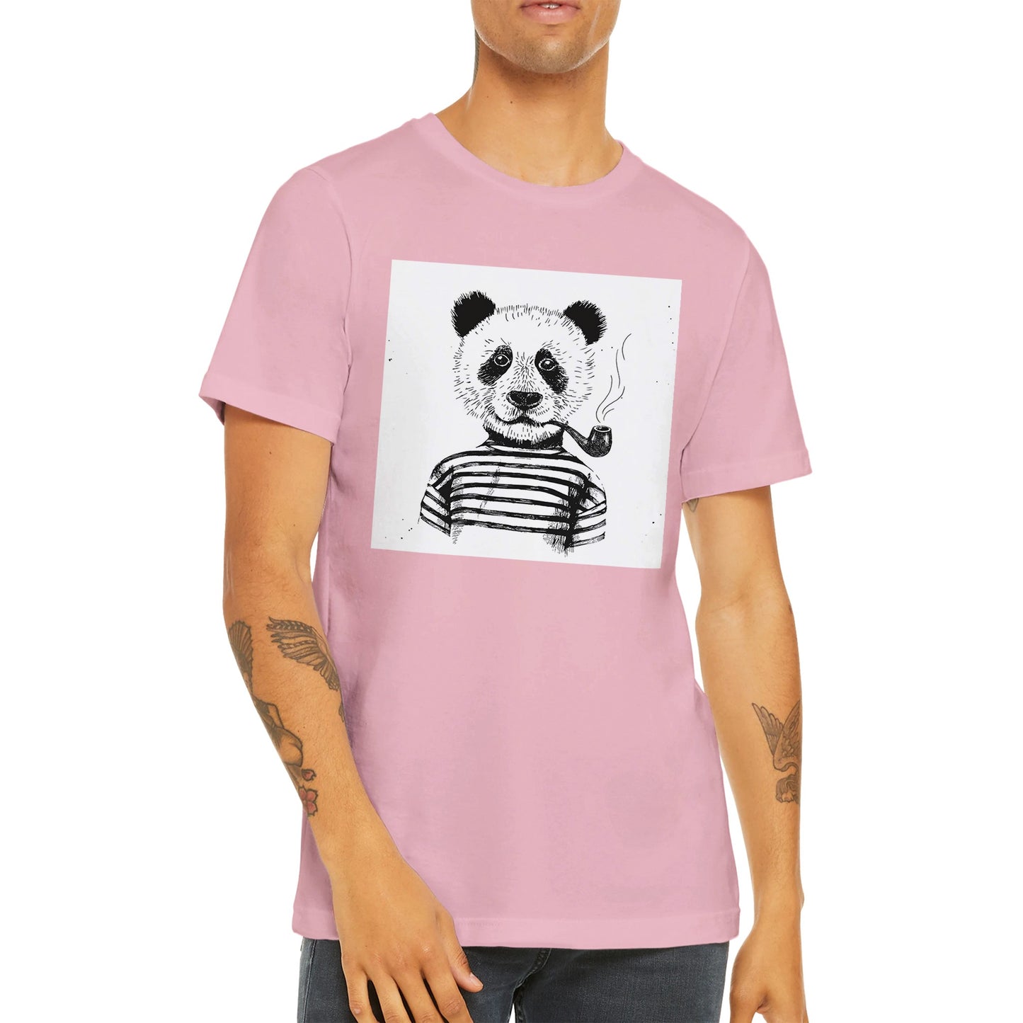 Budget Unisex Crewneck T-shirt/Panda-Pipe