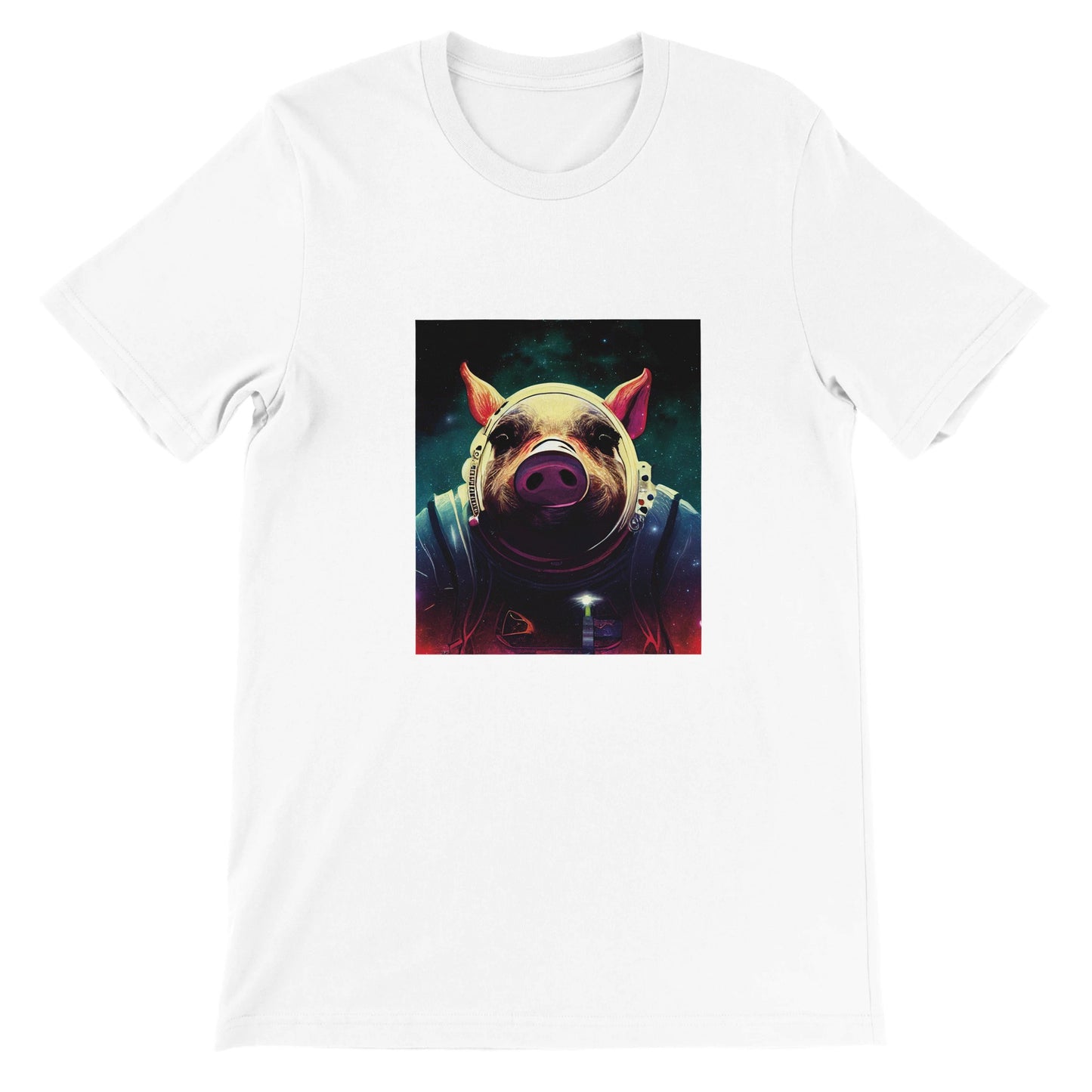 Budget Unisex Crewneck T-shirt/Pig-Astronaut