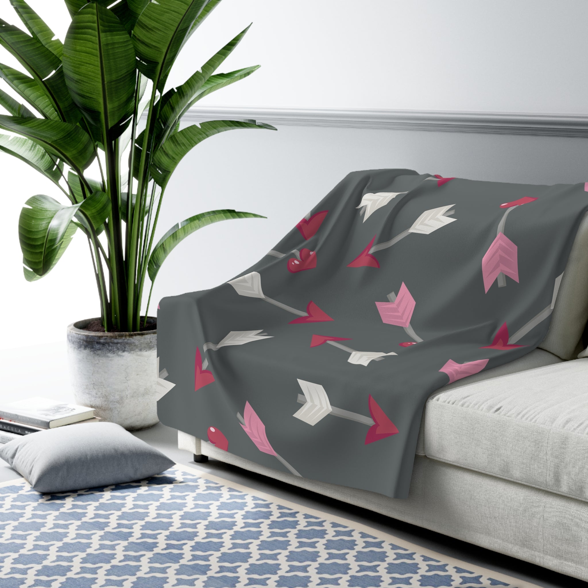 Valentine Hearts/Sherpa Fleece Blanket - Enet Images