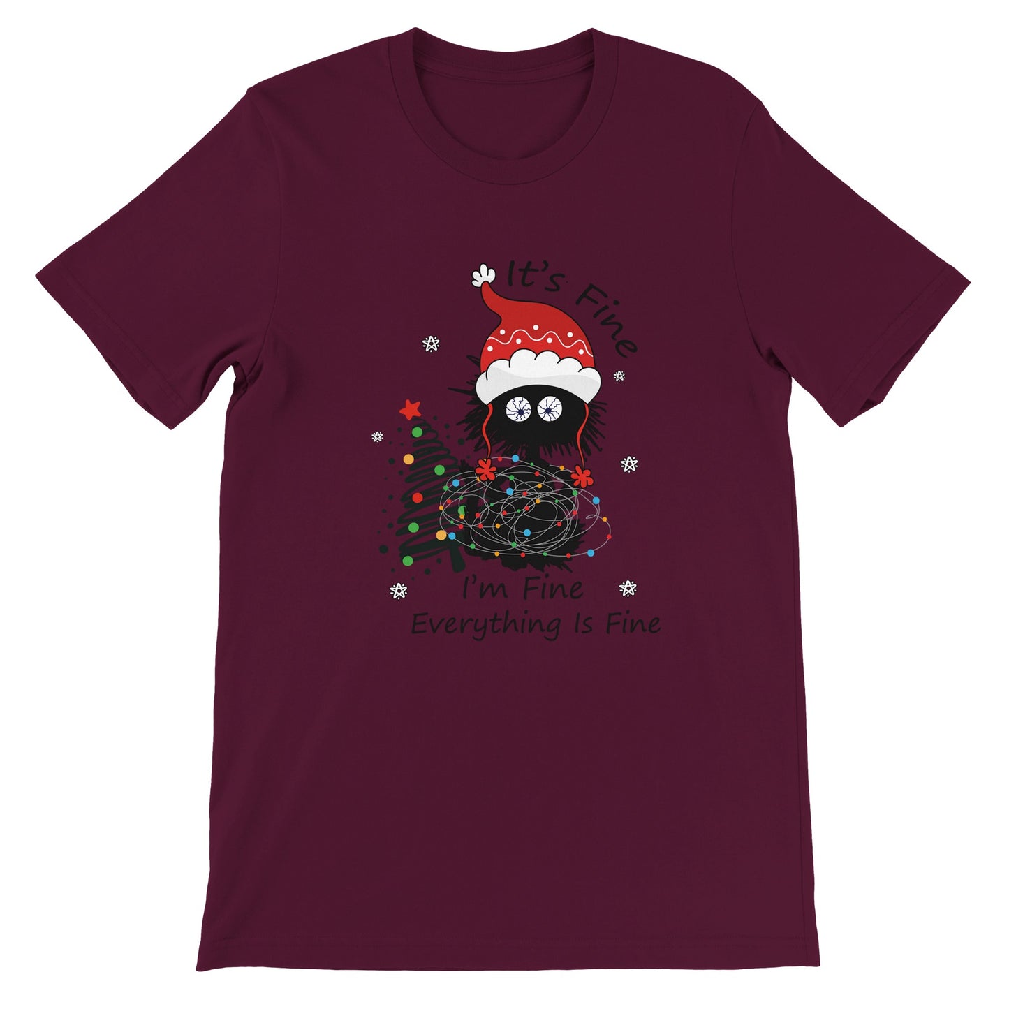 Budget Unisex Crewneck T-shirt/Cat-Christmas-Fairylights