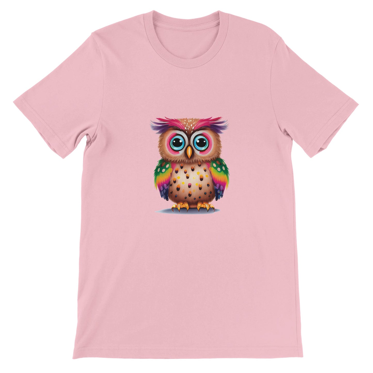 Budget Unisex Crewneck T-shirt/Colorful-Funny-Owl