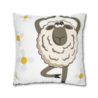 Yoga Sheep Decorative Pillowcase — Whimsical Farm Animal Throw Pillow Cover - Enet Images