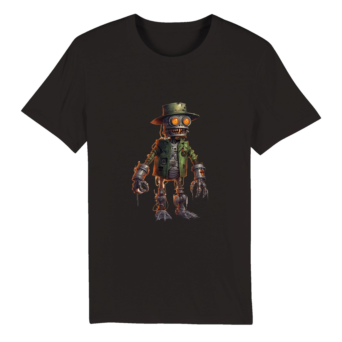 100% Organic Unisex T-shirt/Creepy-Robot2-Halloween