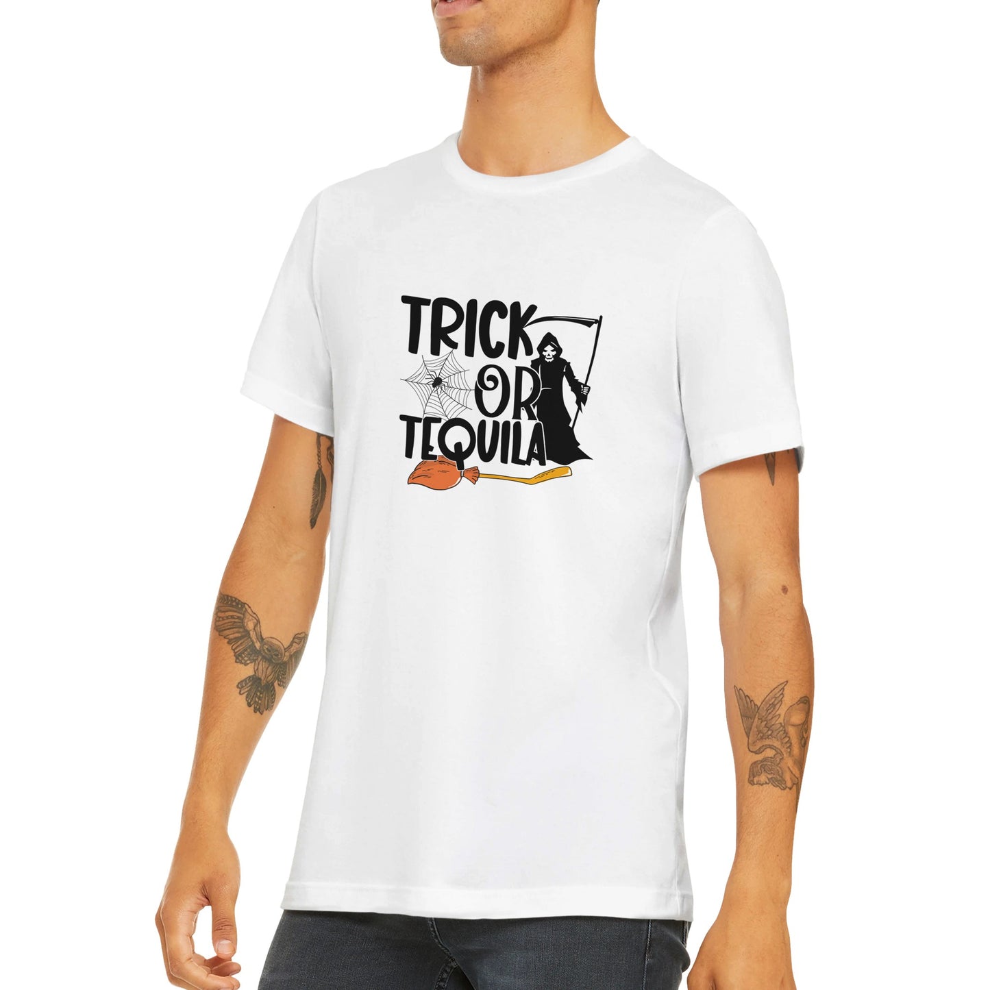 Budget Unisex Crewneck T-shirt/Trick-Or-Tequila