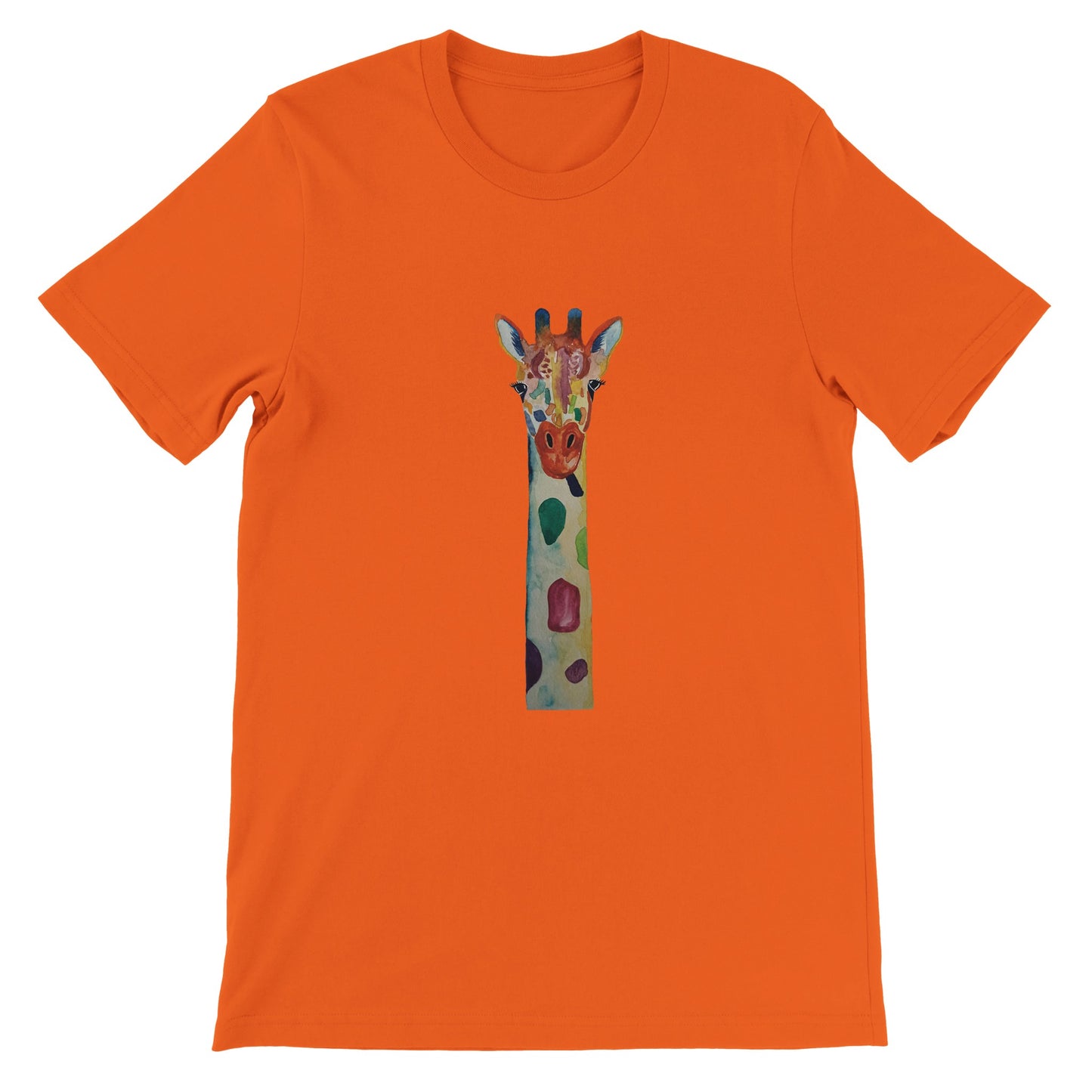 Budget Unisex Crewneck T-shirt/Giraffe-Watercolor