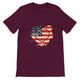 budget Unisex Crewneck T-shirt/American-Vintage-Flag-Heart - Enet Images