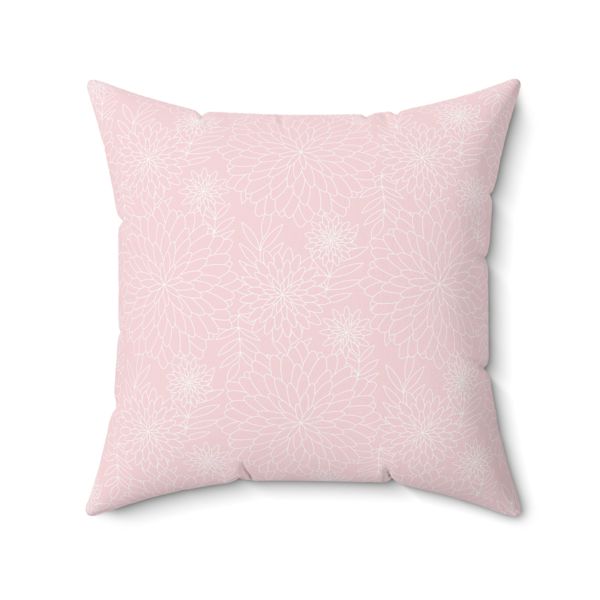 Valentine Pink Flower/Spun Polyester Square Pillow - Enet Images