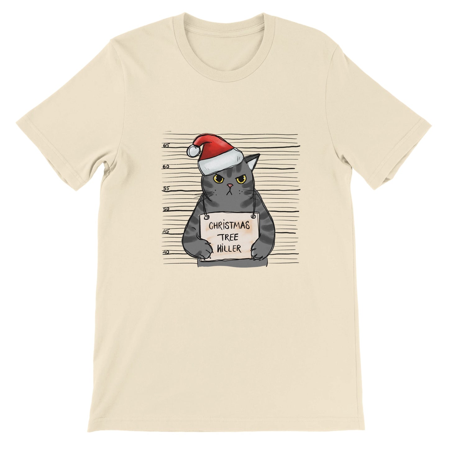 Budget Unisex Crewneck T-shirt/Cat-Christmas Tree-Killer