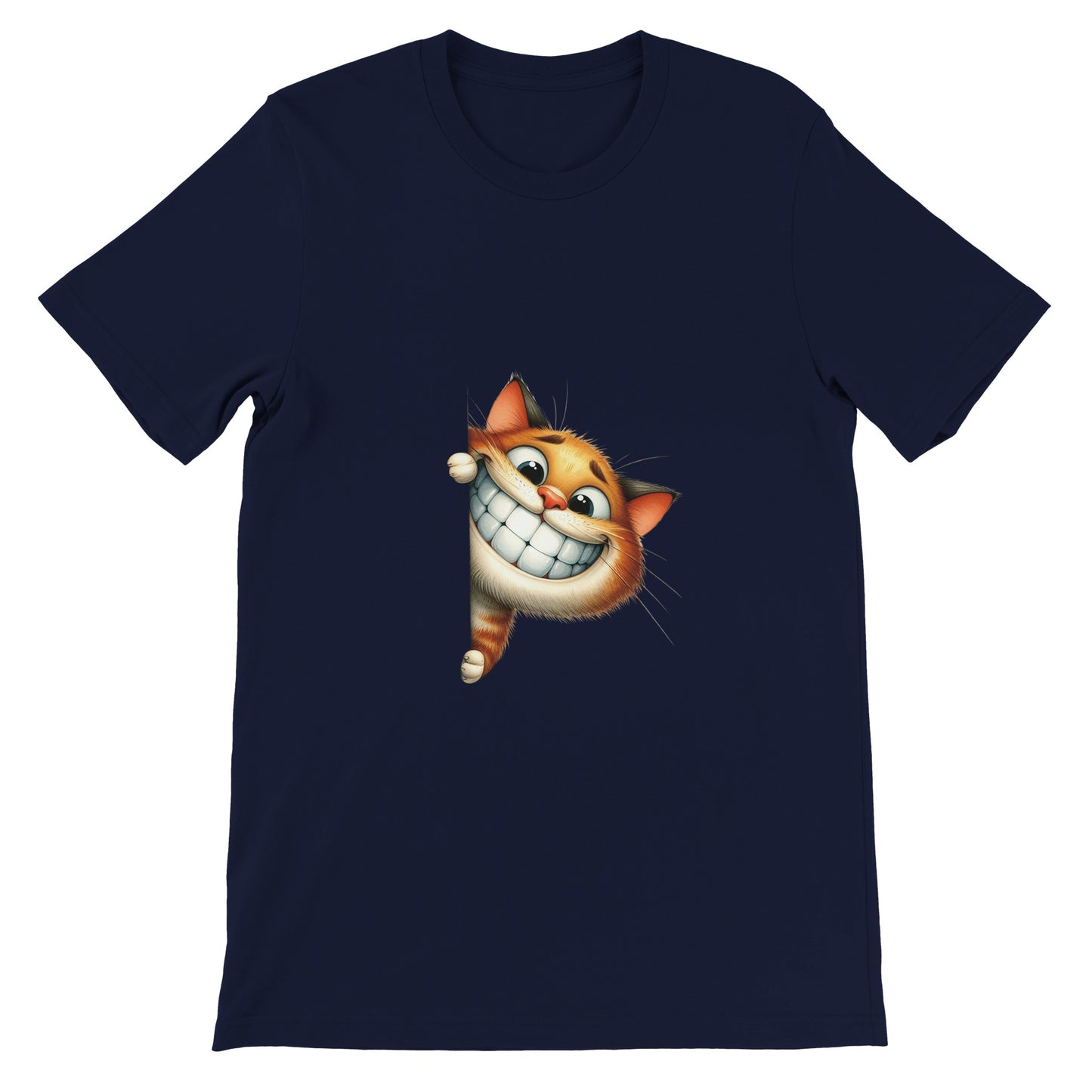 Budget Unisex Crewneck T-shirt/Funny-Cat-Peeking