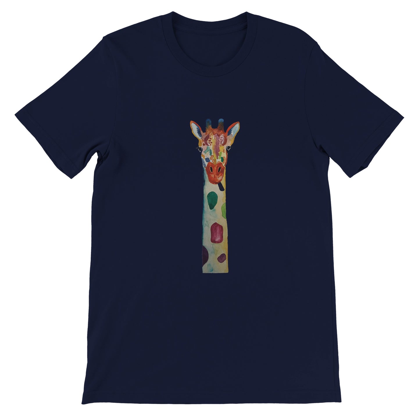 Budget Unisex Crewneck T-shirt/Giraffe-Watercolor