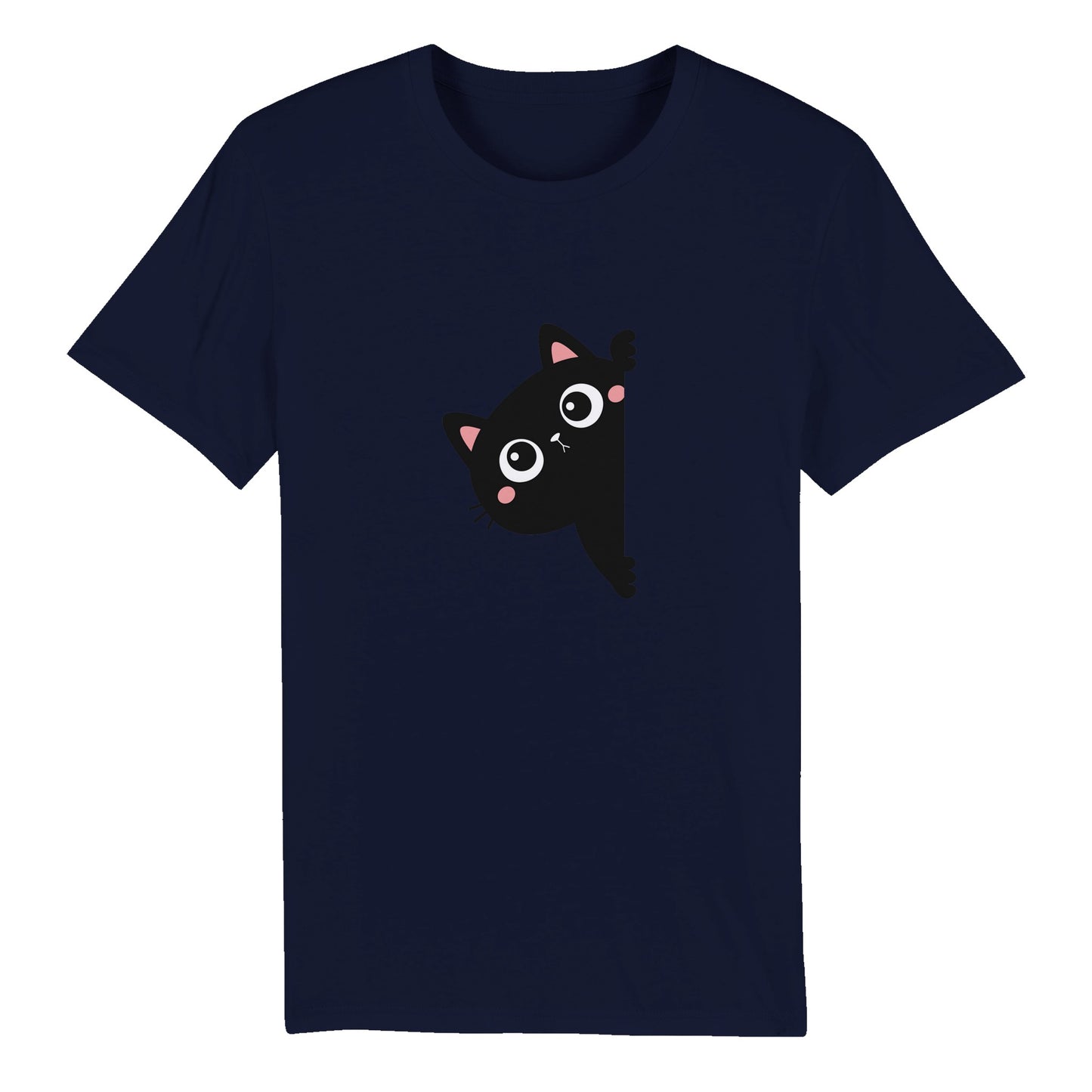 100% Organic Unisex T-shirt/Black-Cat-Hiding