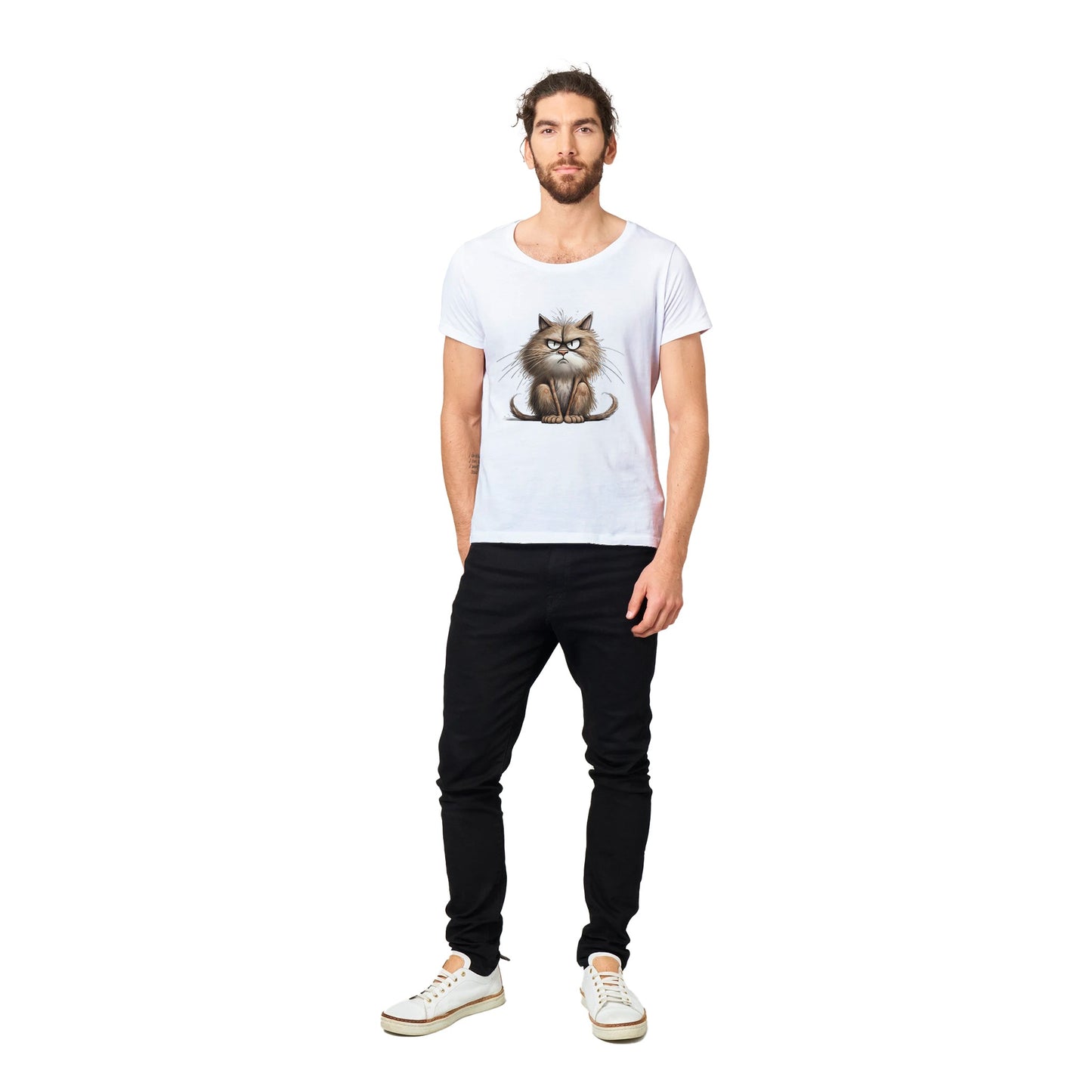 100% Organic Unisex T-shirt/Cat-Angry-Face