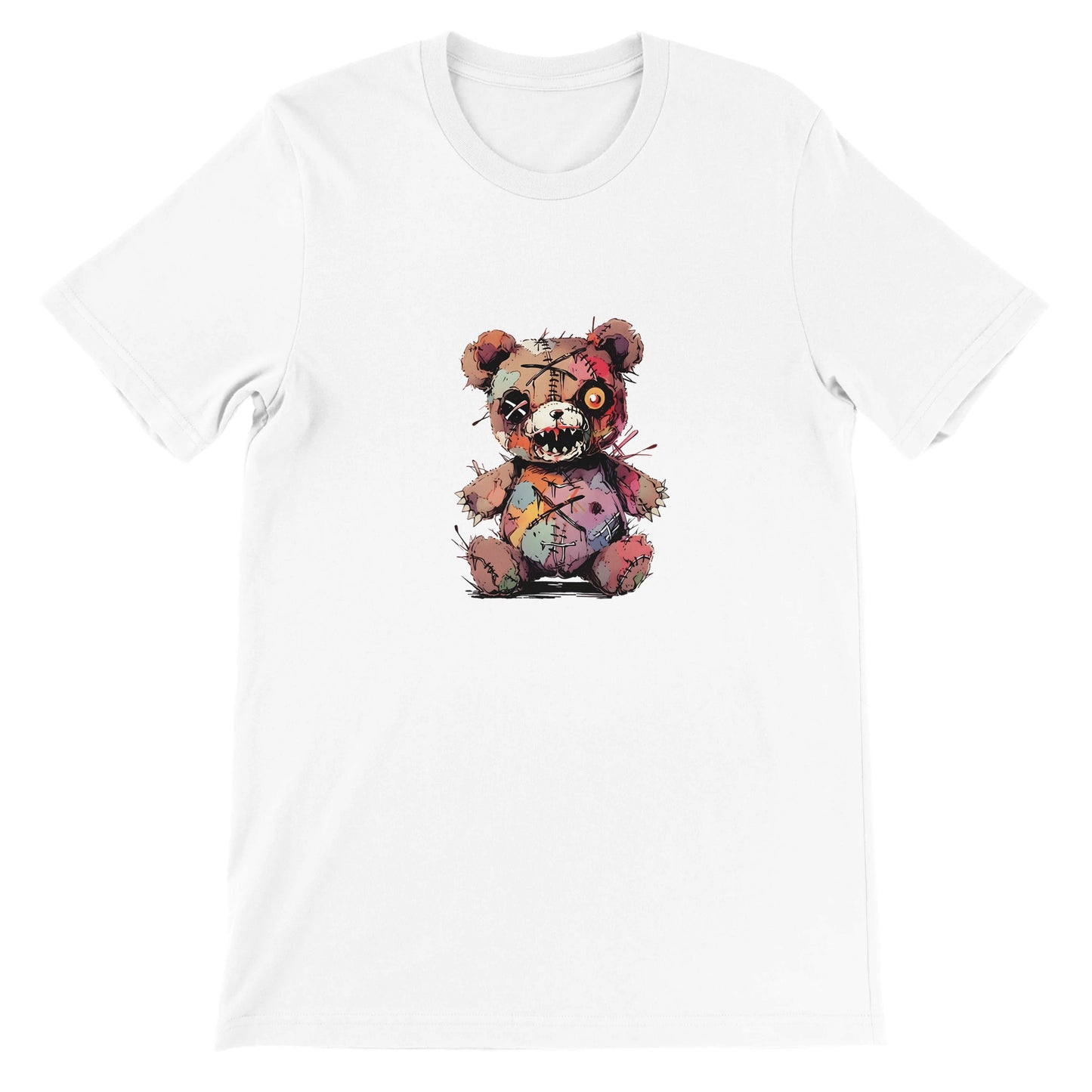 Budget Unisex Crewneck T-shirt/Creepy-Teddy-Bear-Halloween