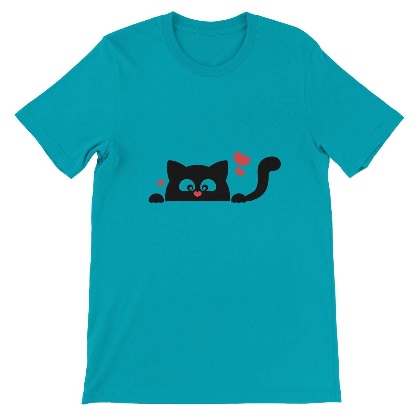 Budget Unisex Crewneck T-shirt/Black-Cat-Love