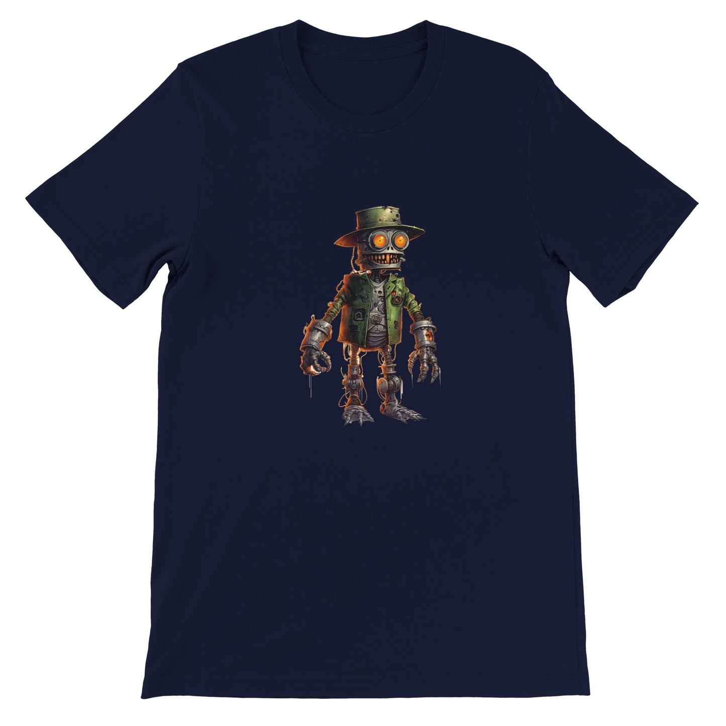 Budget Unisex Crewneck T-shirt/Creepy-Robot2-Halloween