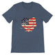 budget Unisex Crewneck T-shirt/American-Vintage-Flag-Heart - Enet Images