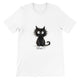 Budget Unisex Crewneck T-shirt/Funny-Hairy-Black-Cat-What - Enet Images