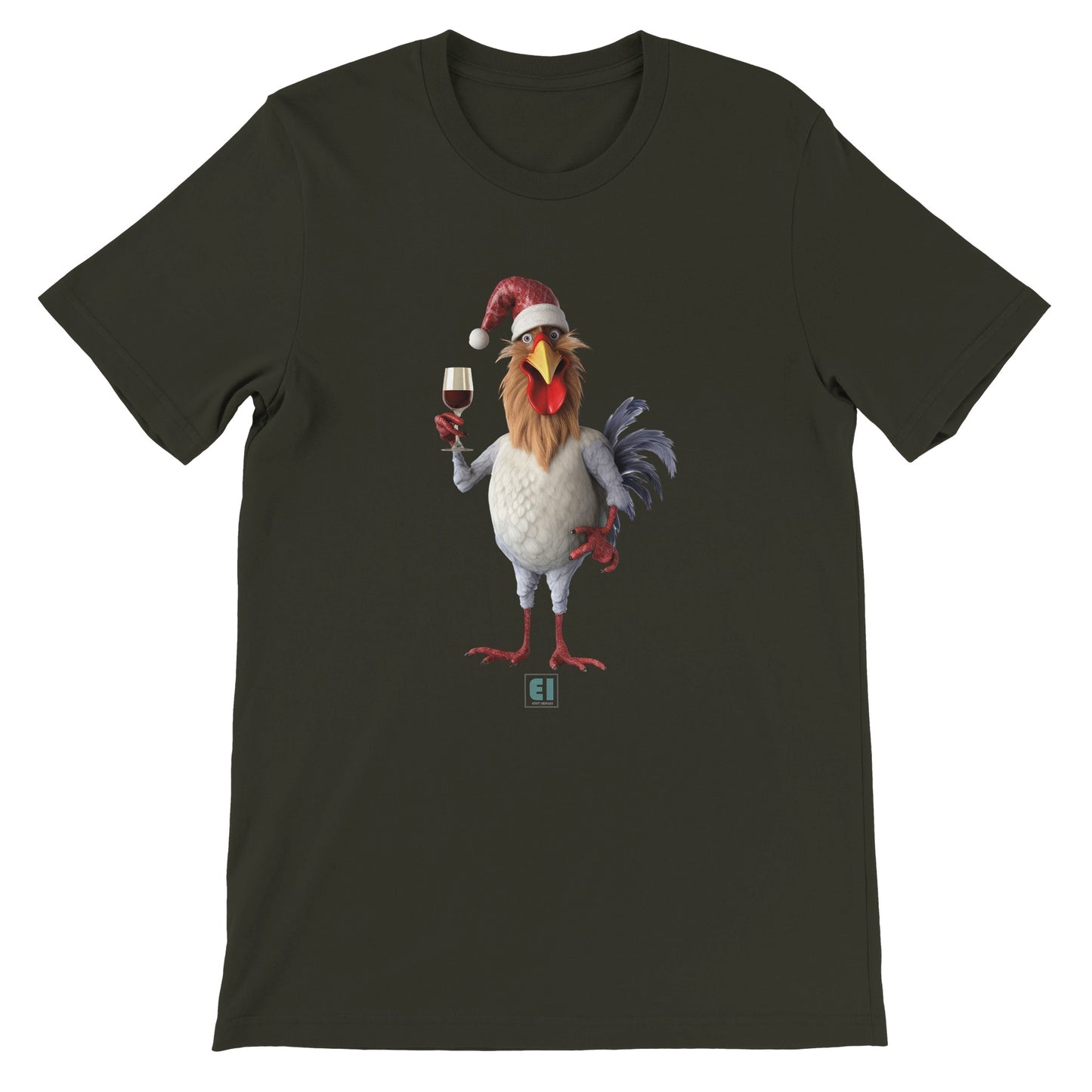 Budget Unisex Crewneck T-shirt/Rooster-Christmas