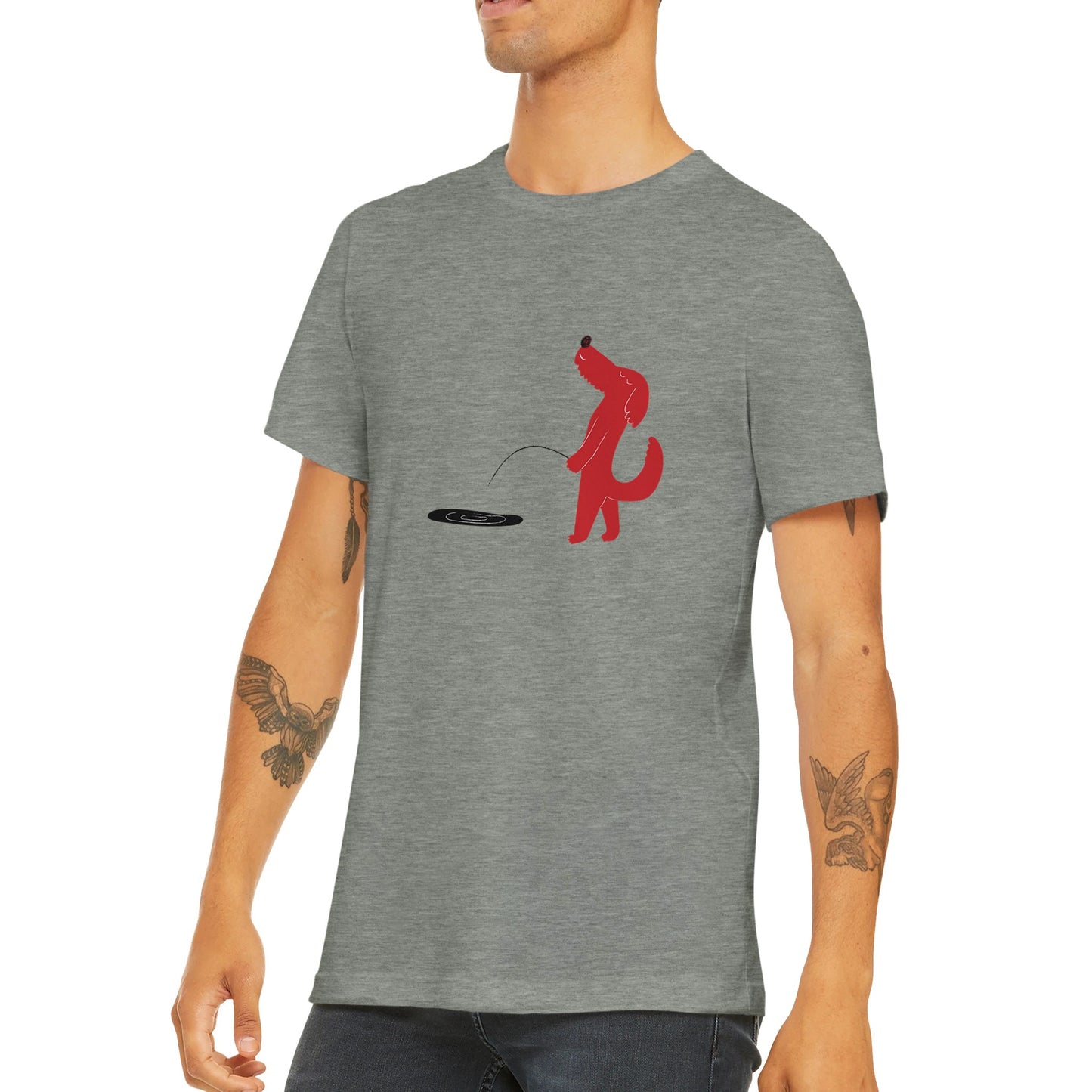 Budget Unisex Crewneck T-shirt/Dog-Peeing