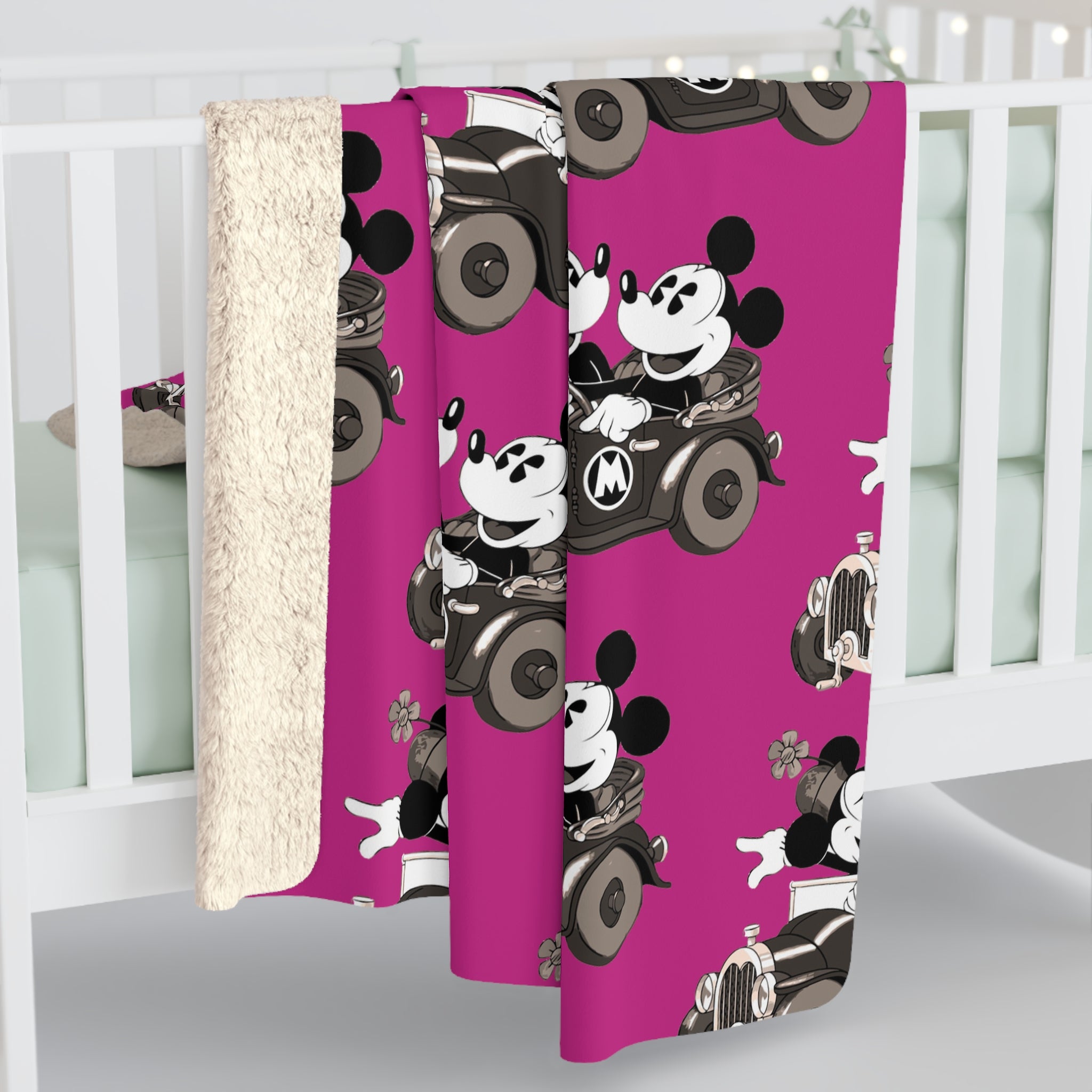 Mickey & Minnie/Sherpa Fleece Blanket - Enet Images