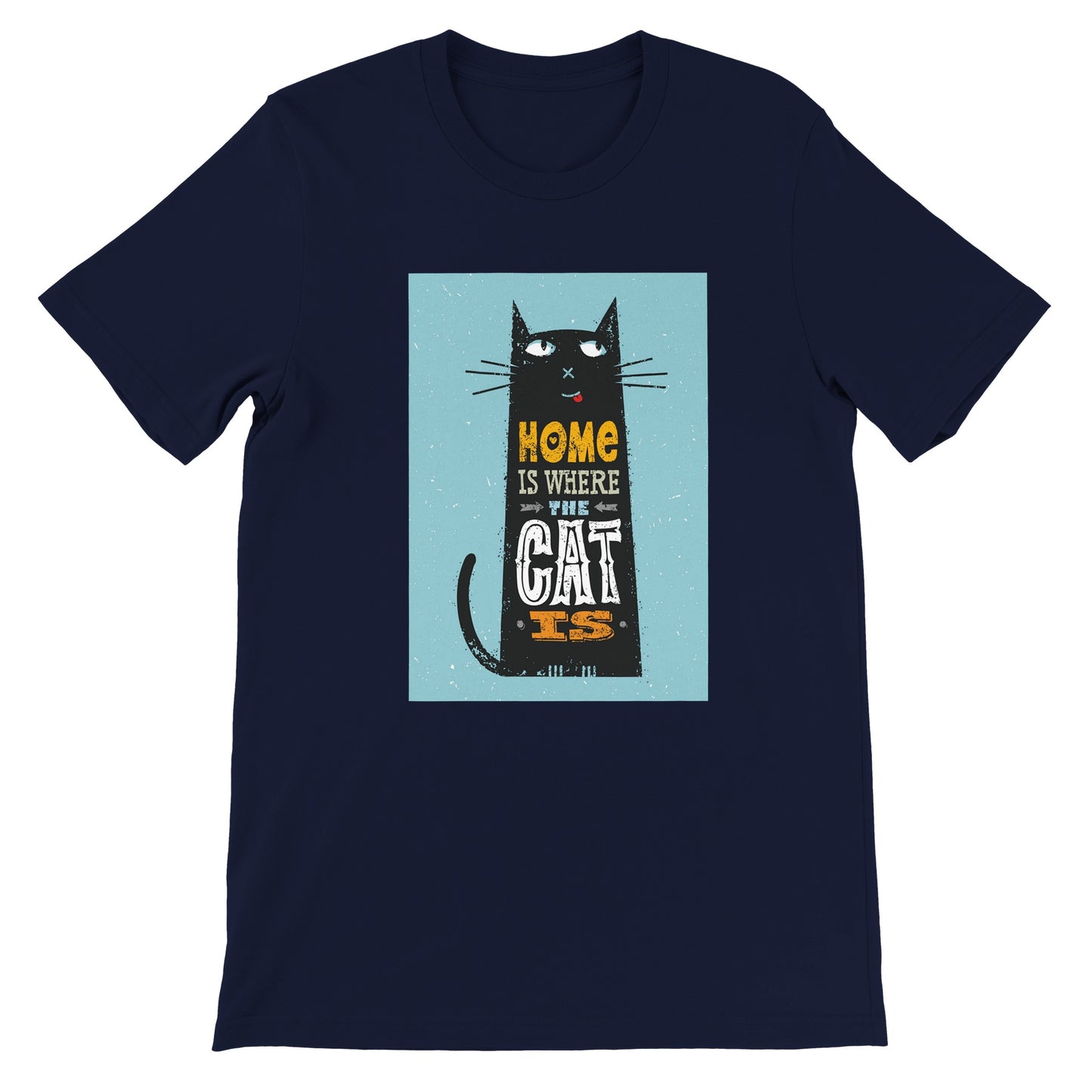 Budget Unisex Crewneck T-shirt/Home-Is-Where-The-Cat-Is