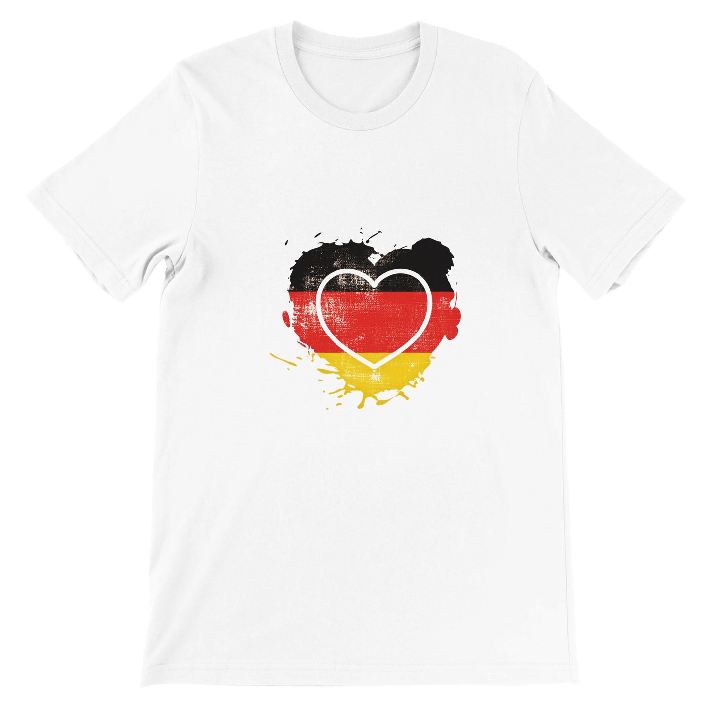 Budget Unisex Crewneck T-shirt/Heart-Vintage-Flag-Germany